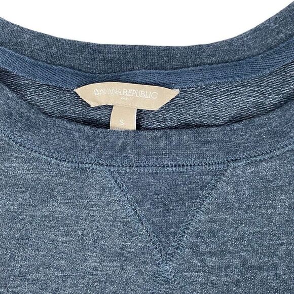 Banana Republic Blue Zippered Side Crewneck Sweatshirt size Small - Picture 4 of 6